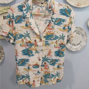Roxy Tropical Print Button-Up Shirt